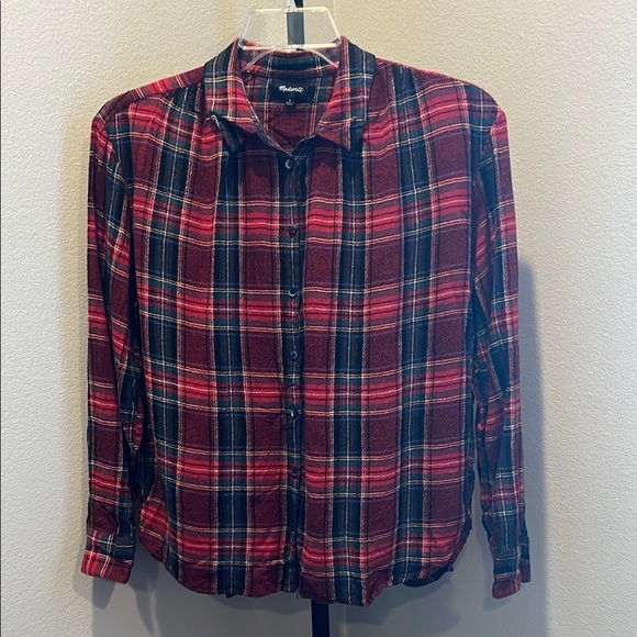 Madewell Red and Black Casual Button Down Shirt NWOT - Picture 1 of 3